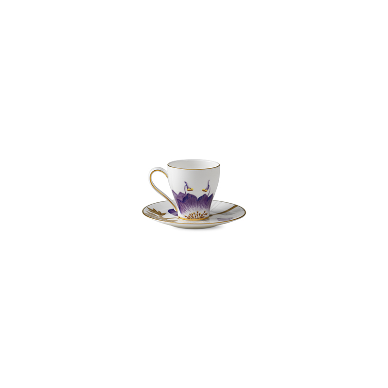 Espressotasse mit Untertasse Set - 100 ml - 6 Stück Flora Royal Copenhagen