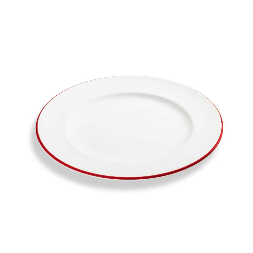 Rubinroter Rand, Dessertteller Gourmet (Ø 22cm) - Gmundner Keramik