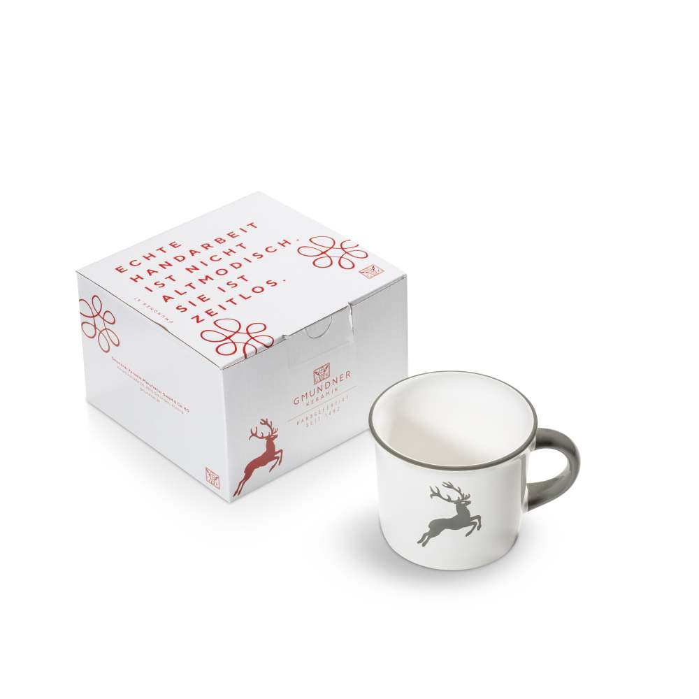 Grauer Hirsch, Kaffeehäferl - Kaffeetasse / Kaffeebecher  (0,24 L) - Gmundner Keramik