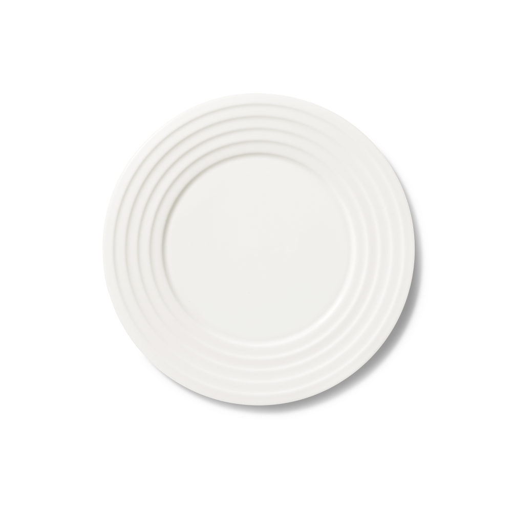 Teller flach 24 cm Fine Bone China Fine Dining Relief Weiss Dibbern