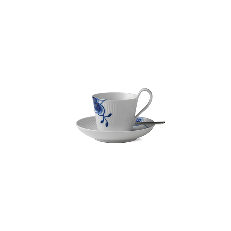 Tasse mit Untertasse mit hohem Henkel - 250 ml Blue Fluted Mega Royal Copenhagen