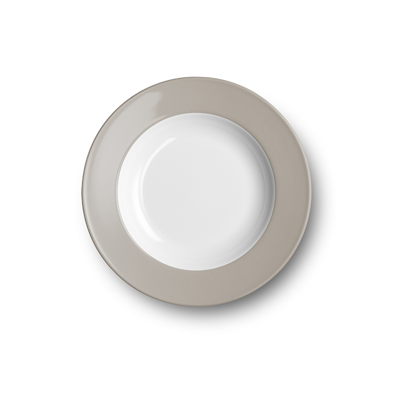 Teller tief 23 cm Fahne Solid Color Kiesel Dibbern