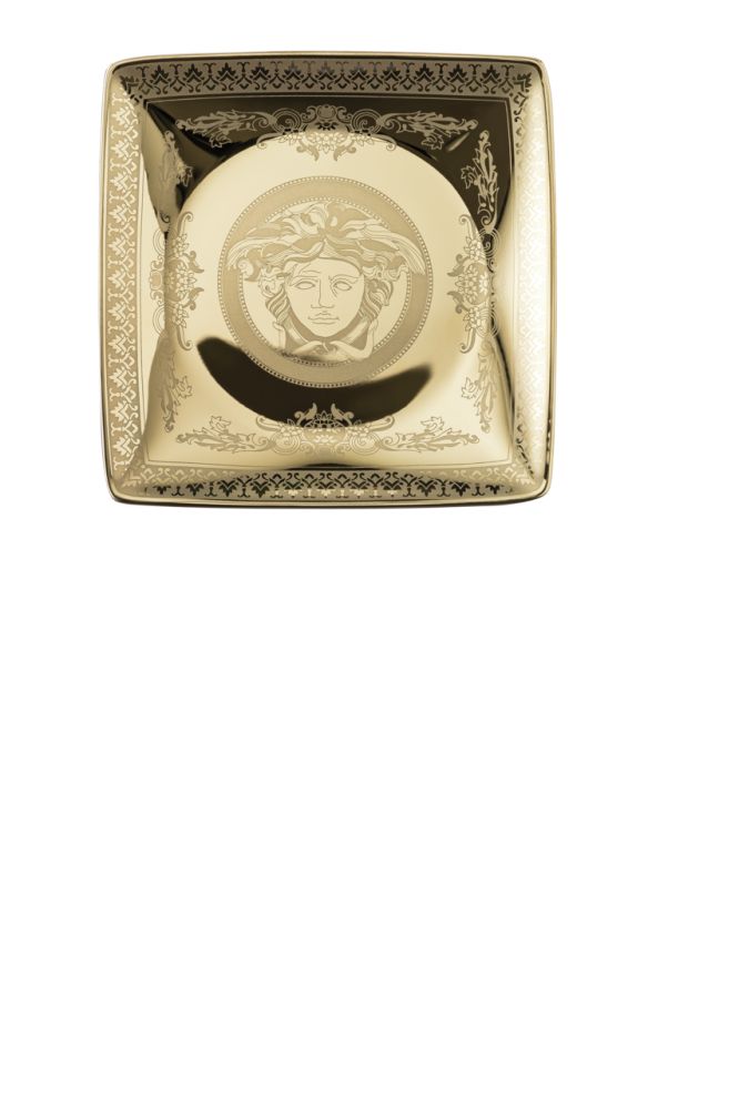 Schälchen quadratisch 12 cm flach Versace Golden Medusa Versace by Rosenthal