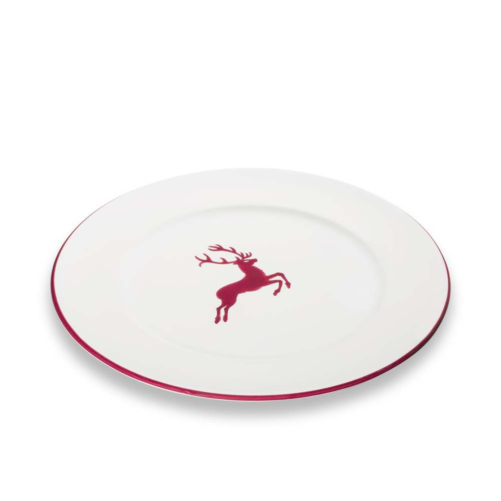 Bordeauxrot Hirsch, Speiseteller Gourmet (Ø 29cm) - Gmundner Keramik