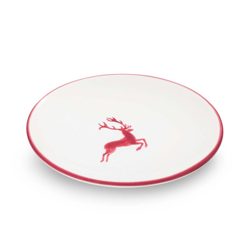 Bordeauxrot Hirsch, Unterteller Cup (Ø 15cm) - Gmundner Keramik
