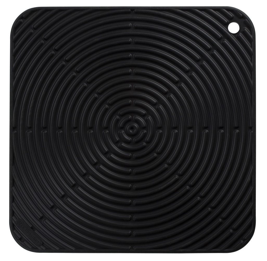 Topflappen Quadratsich Klassik Schwarz Silikon-Accessoires Le Creuset