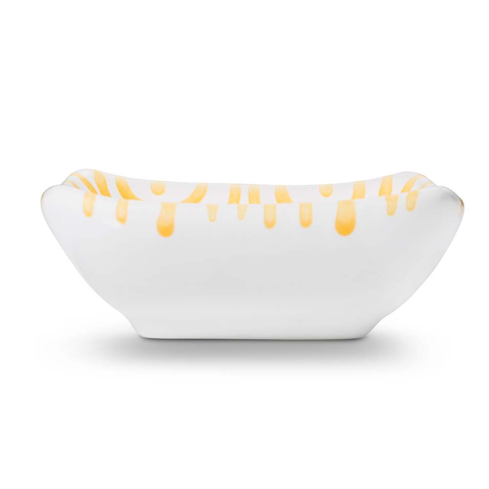 Gelbgeflammt, Schälchen quadratisch (9x9cm) - Gmundner Keramik