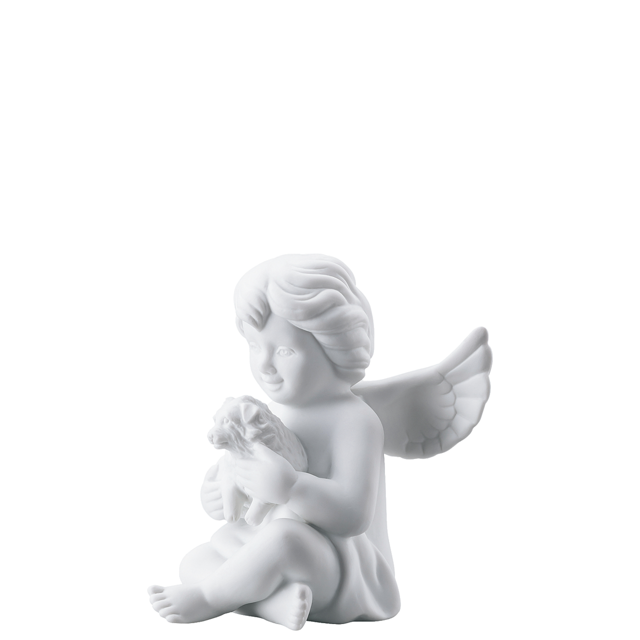 Engel mit Hund Engel mittel Weiss matt Rosenthal