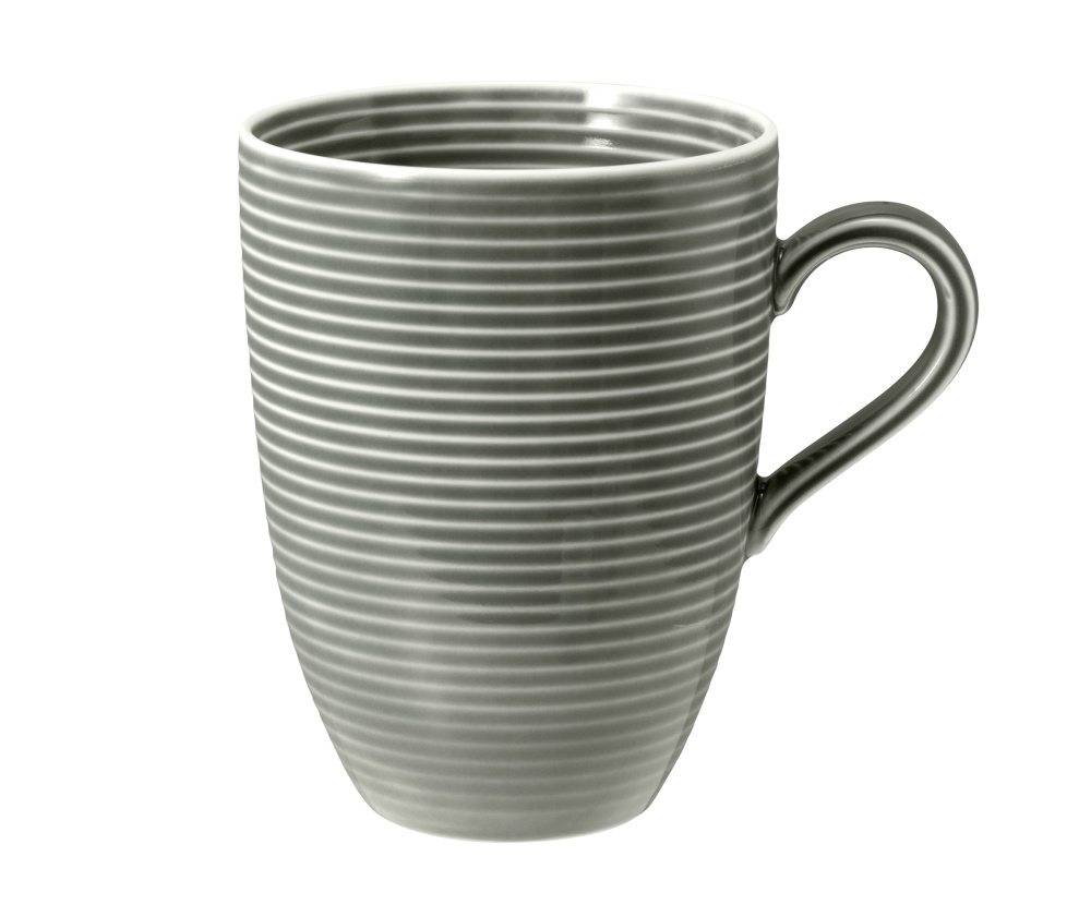 Becher mit Henkel 0,35 l mit Relief Beat Perlgrau Seltmann Weiden