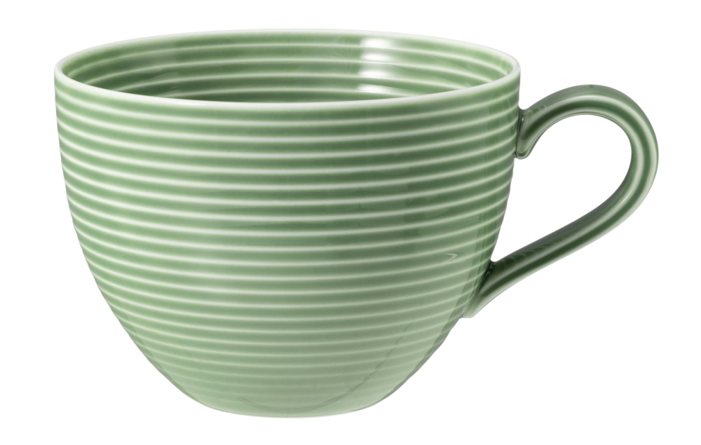 Milchkaffee-Obertasse 0,35 l mit Relief Beat Salbeigrün Seltmann Weiden
