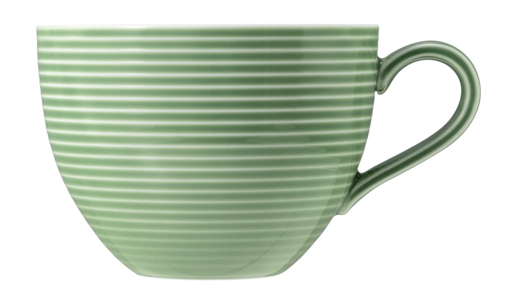 Milchkaffee-Obertasse 0,35 l mit Relief Beat Salbeigrün Seltmann Weiden