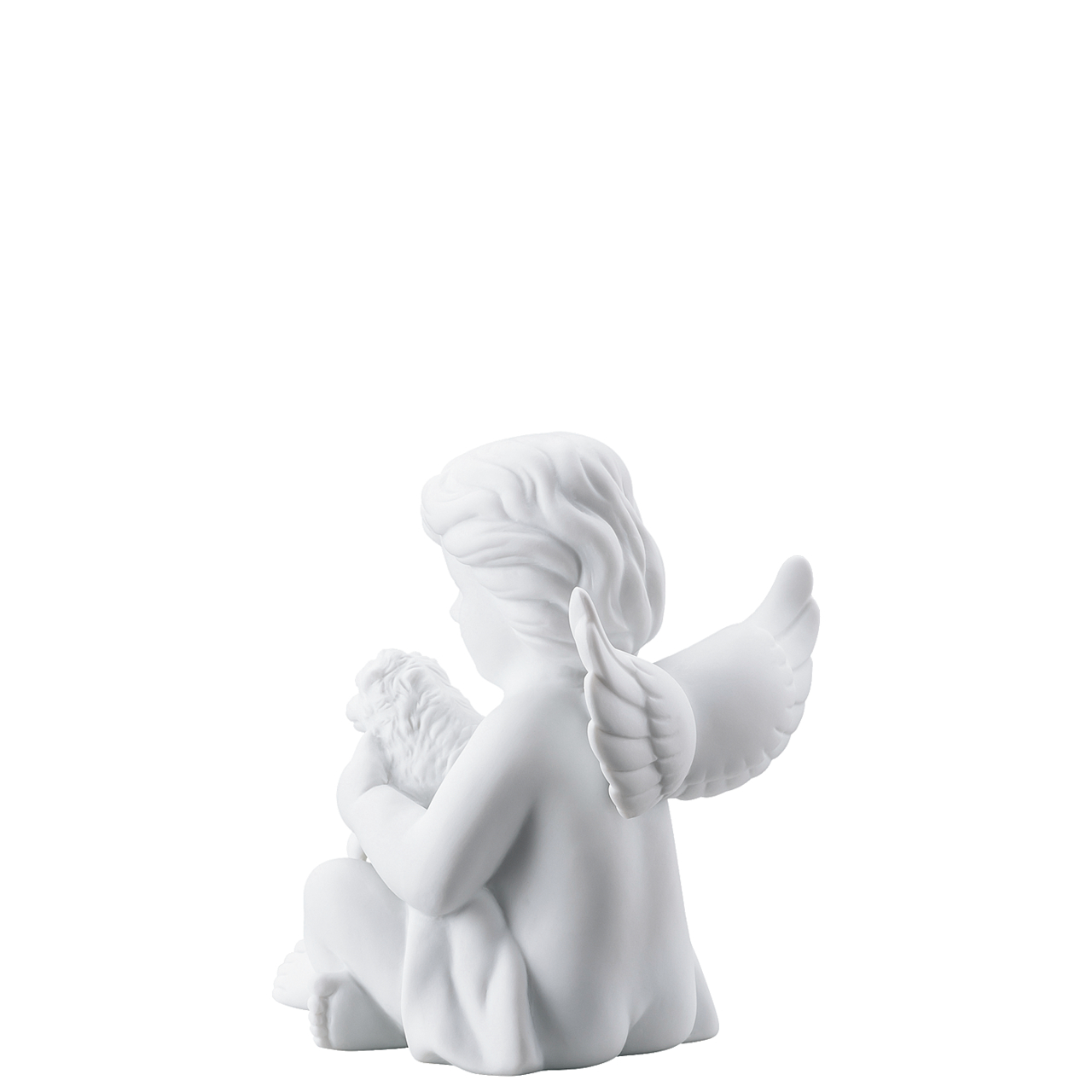 Engel mit Hund Engel mittel Weiss matt Rosenthal