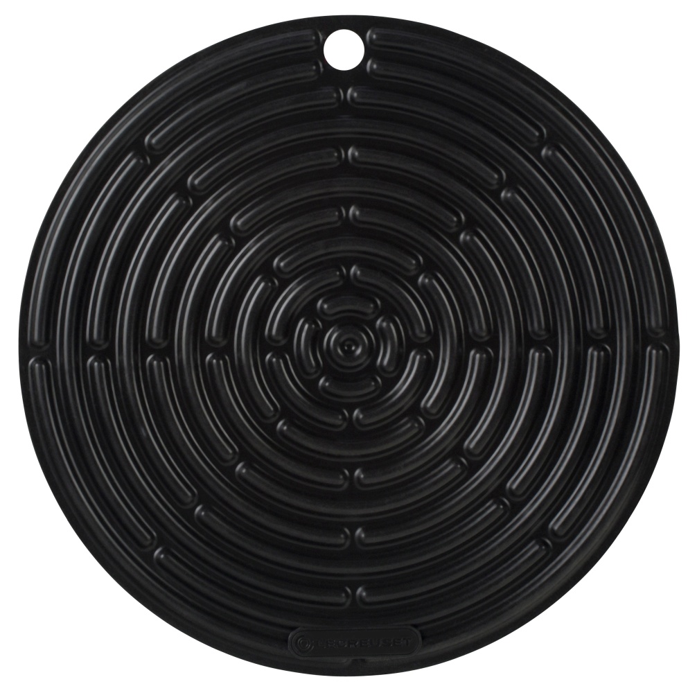Topflappen Rund Klassik Schwarz Silikon-Accessoires Le Creuset