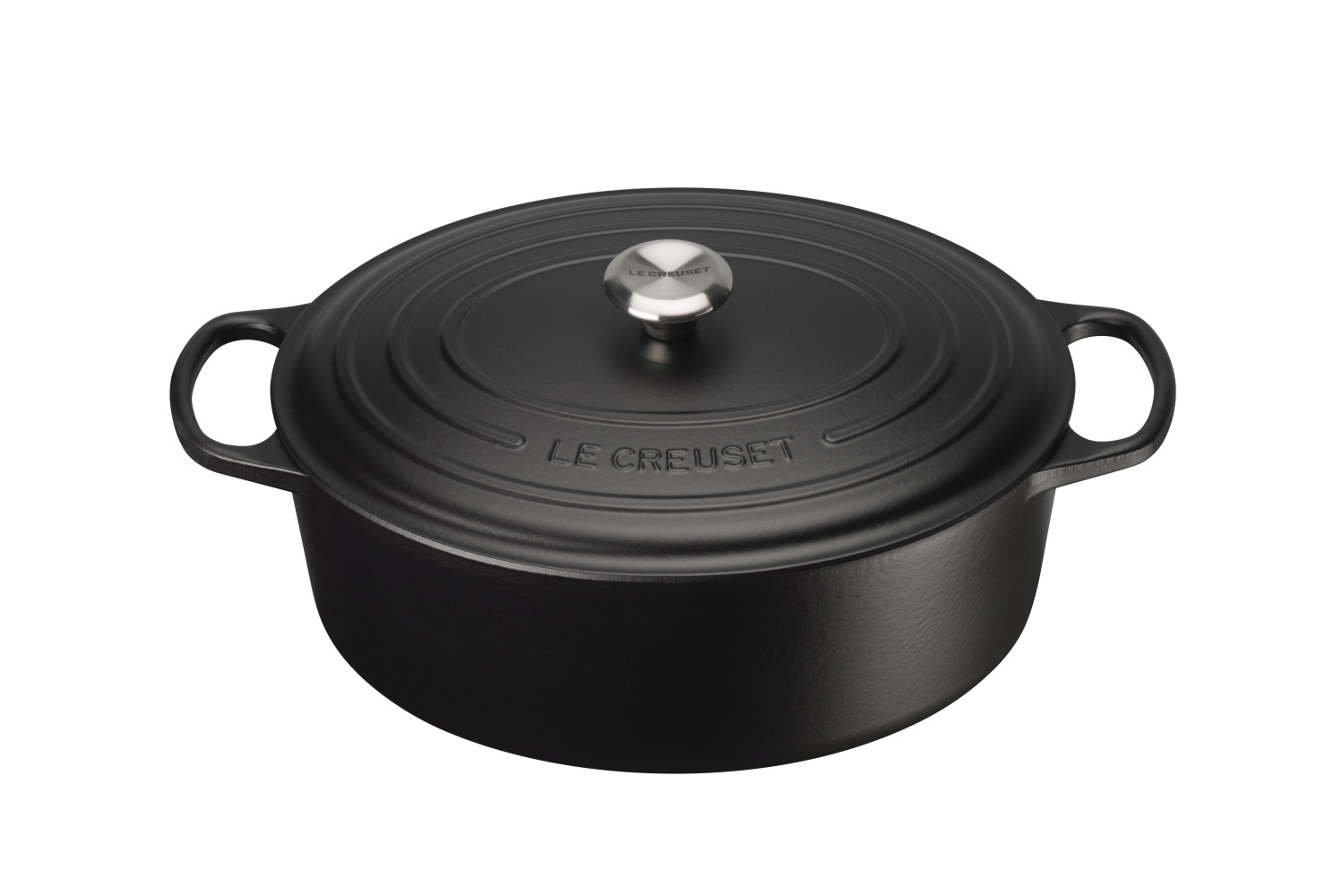 Bräter Oval 35 cm Schwarz Gusseisen Signature  Le Creuset