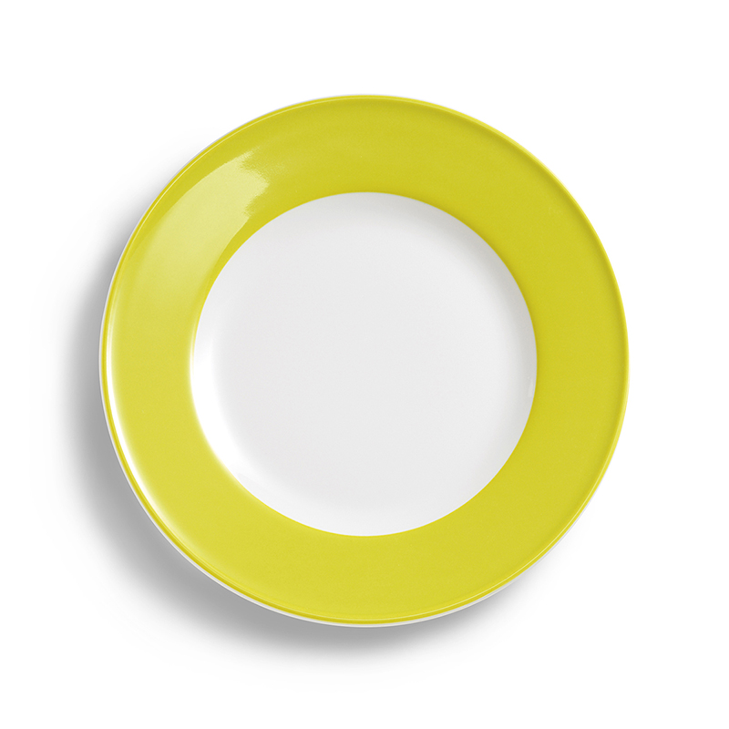 Teller flach 28 cm Fahne Solid Color Limone Dibbern