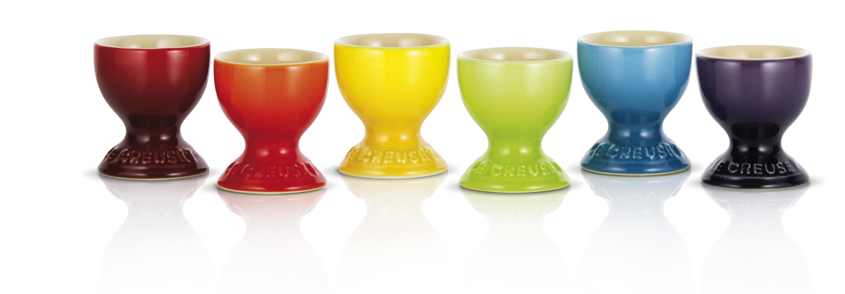 Eierbecher 6er Set Regenbogen Poterie Le Creuset