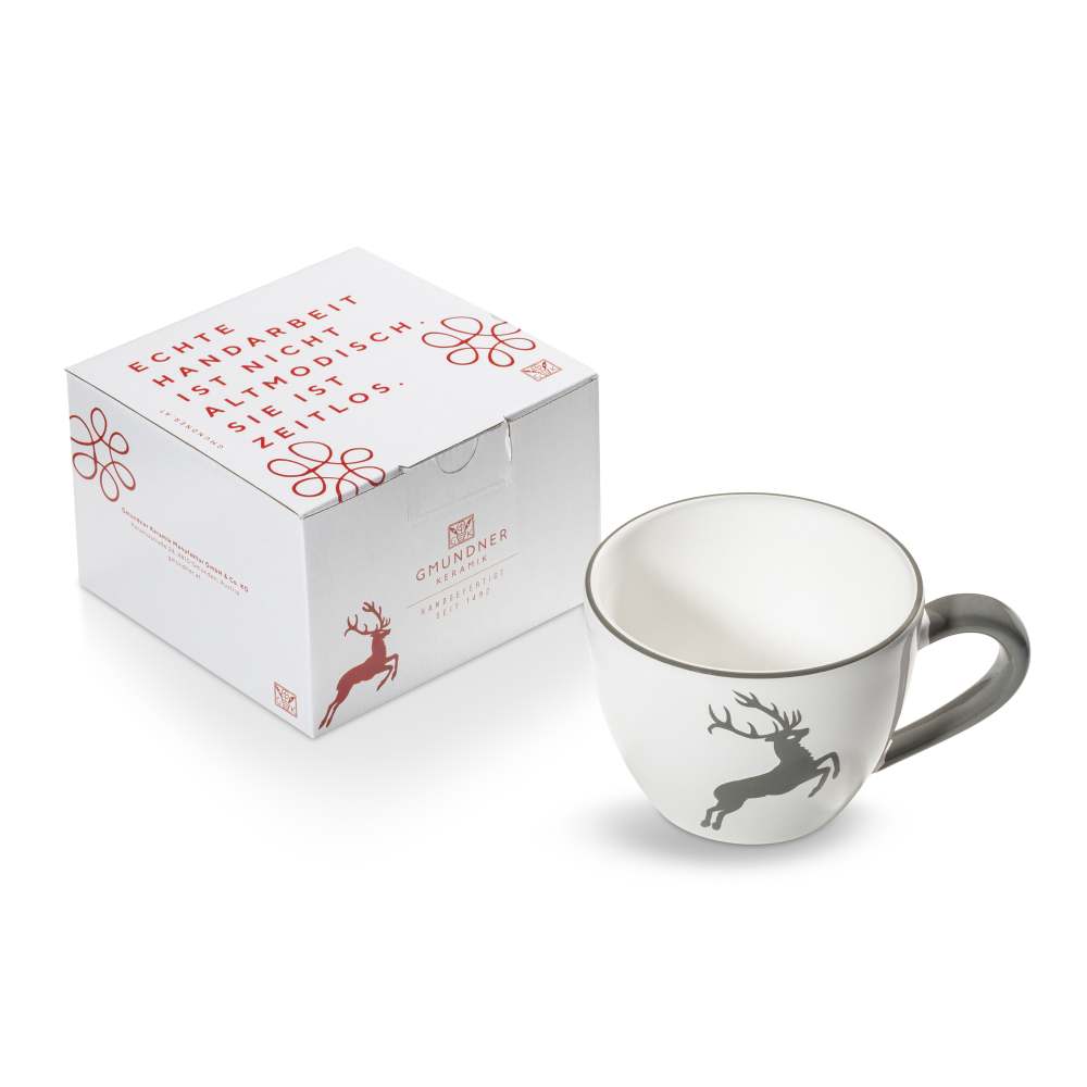 Grauer Hirsch, Teetasse Maxima (0,4 L) - Gmundner Keramik