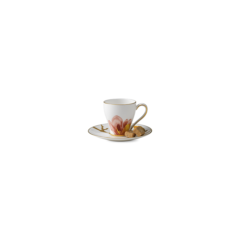Espressotasse mit Untertasse Set - 100 ml - 6 Stück Flora Royal Copenhagen