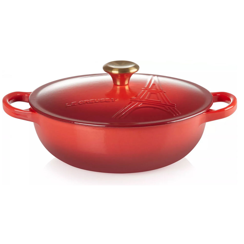 Eiffelturm Bräter 22 cm Kirschrot Gusseisen Signature  Le Creuset
