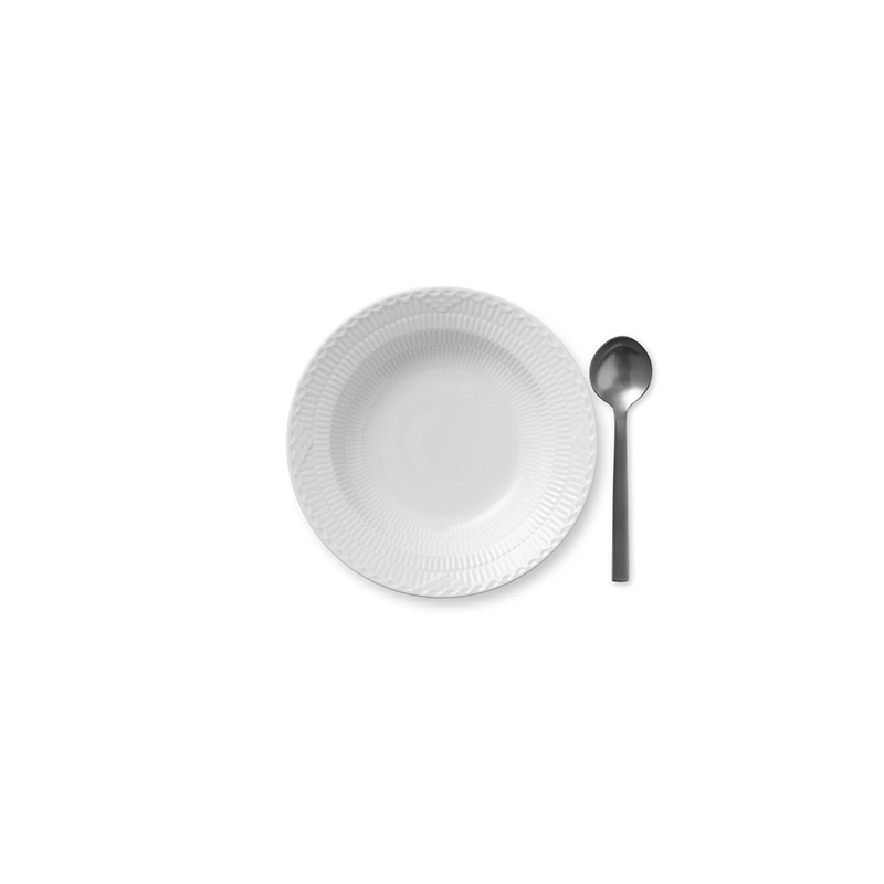 Half Lace Suppenteller - 21 cm White Fluted Half Lace Royal Copenhagen