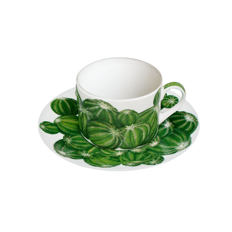 Tee-/ Cappuccinotasse mit Untertasse Cactus Taitù