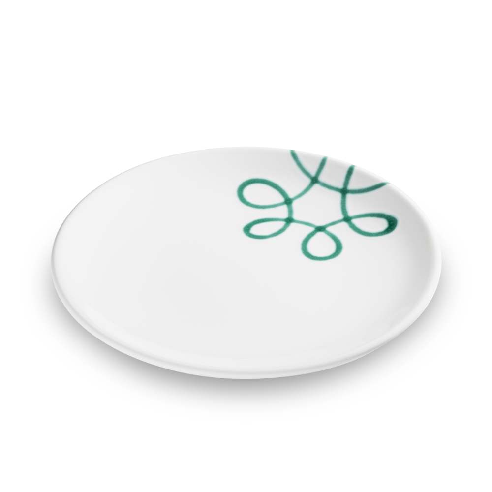 Pur Geflammt Grün, Dessertteller Cup (Ø 20cm) - Gmundner Keramik