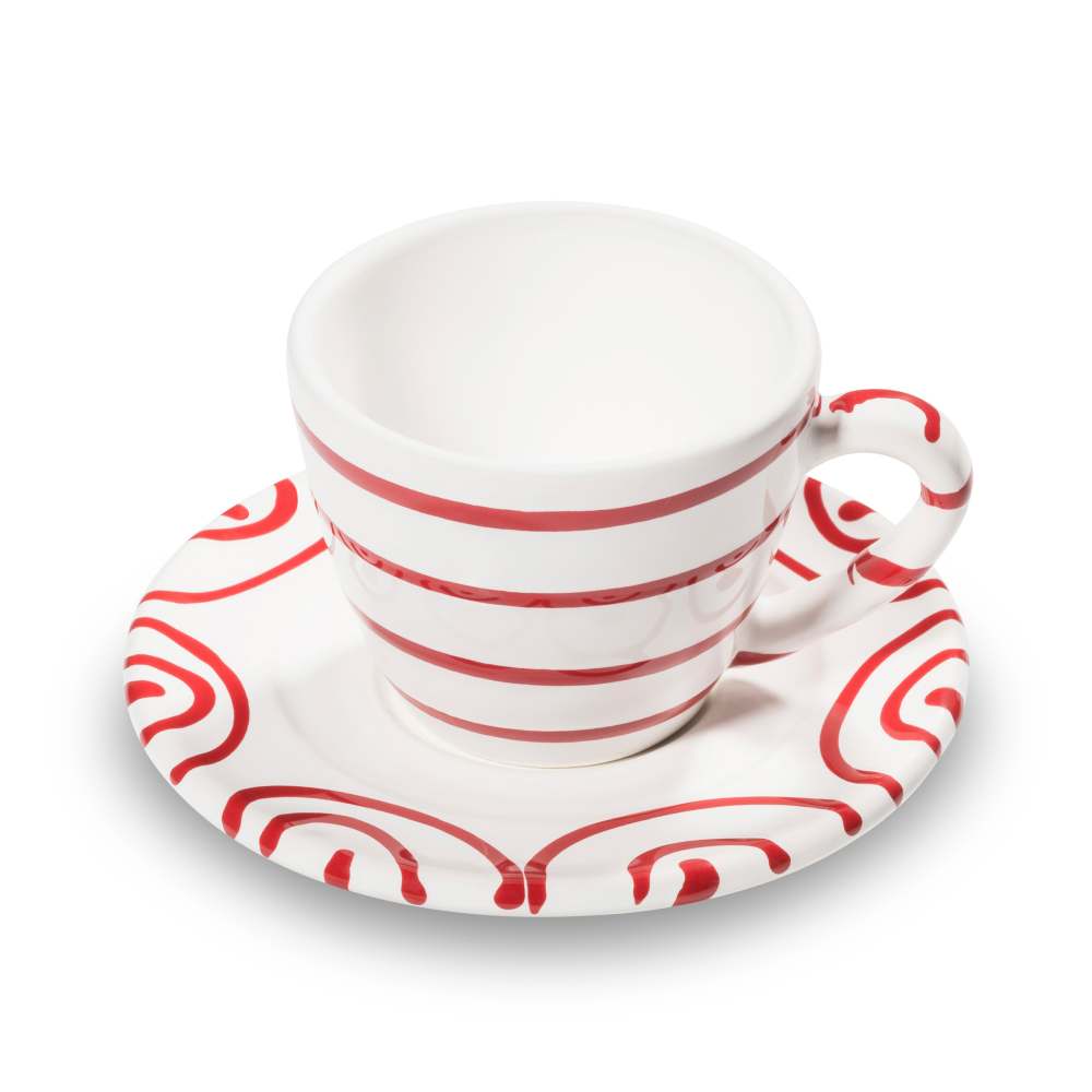 Rotgeflammt, Espresso für Dich/2tlg.im Geschenkkarton - Gmundner Keramik