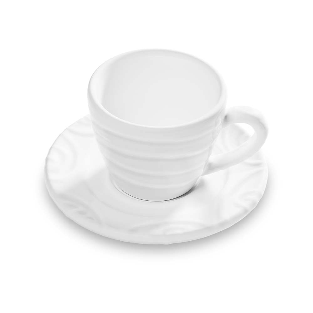 Weißgeflammt, Espresso für Dich/2tlg.im Geschenkkarton - Gmundner Keramik