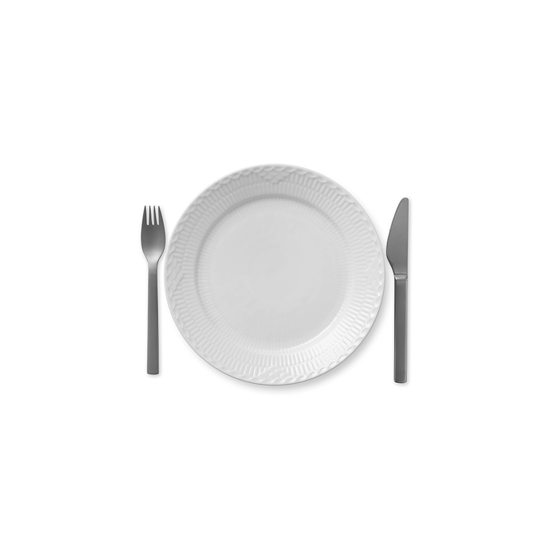 Half Lace Speiseteller - 25 cm White Fluted Half Lace Royal Copenhagen