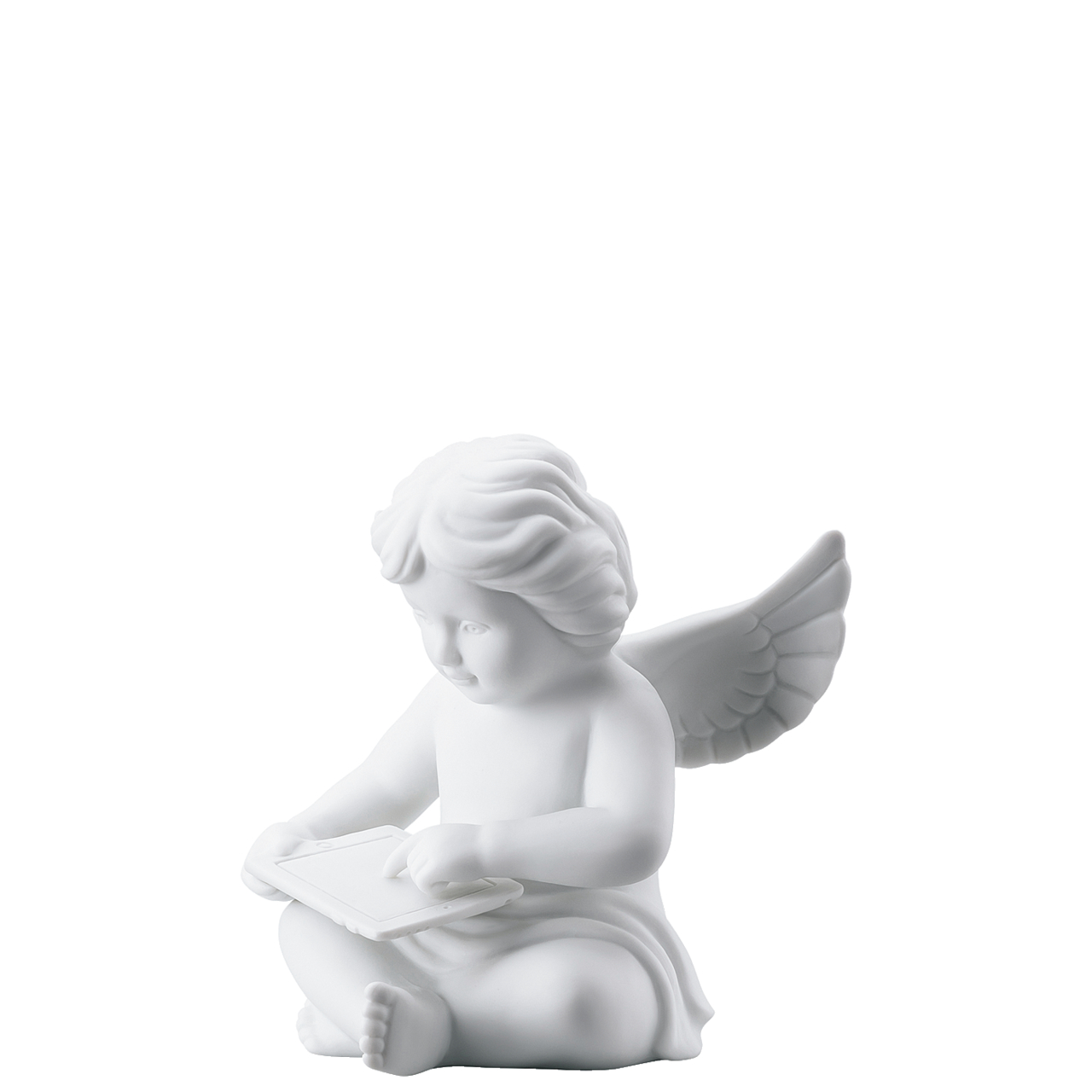 Engel mit Tablet Engel mittel Weiss matt Rosenthal