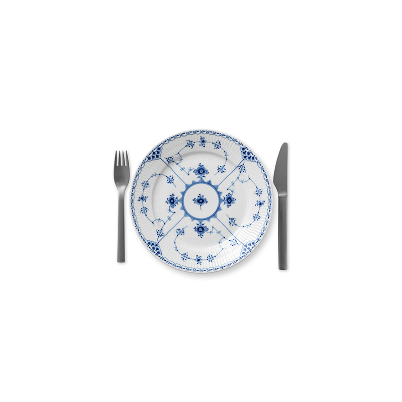 Frühstücksteller - 22 cm Blue Fluted Half Lace Royal Copenhagen