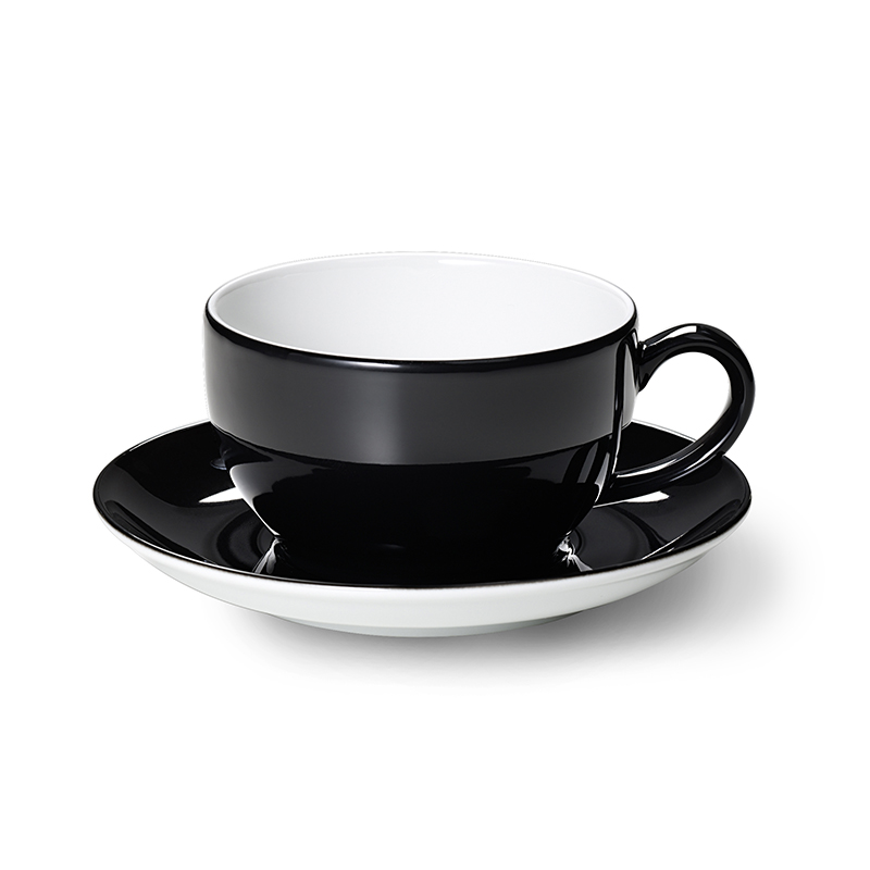 Cappuccino-Untertasse Solid Color Schwarz Dibbern