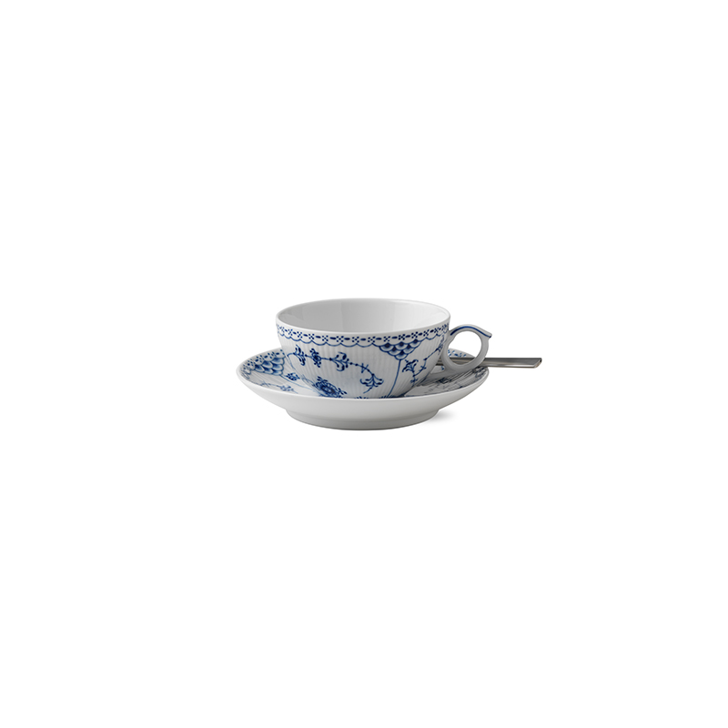 Tasse mit Untertasse - 200 ml Blue Fluted Half Lace Royal Copenhagen