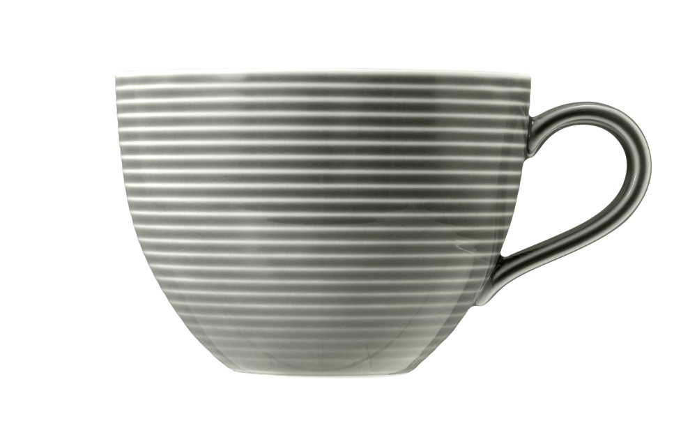 Milchkaffee-Obertasse 0,35 l mit Relief Beat Perlgrau Seltmann Weiden