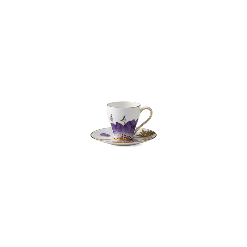 Espressotasse mit Untertasse Set - 100 ml - 6 Stück Flora Royal Copenhagen