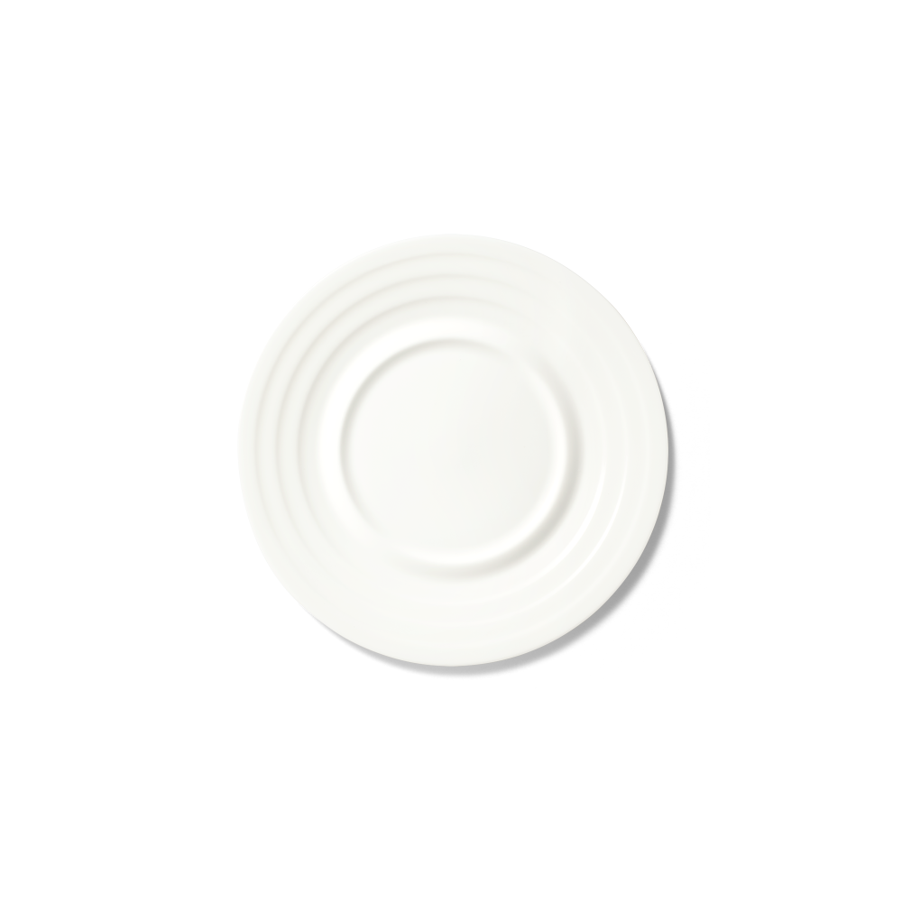 Untertasse Zylindrisch flach 0,25 l Fine Bone China Fine Dining Relief Weiss Dibbern