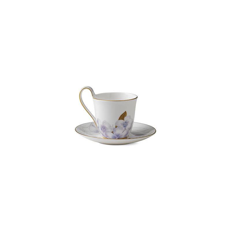 Tasse mit Untertasse mit hohem Henkel - Rhododendron - 270 ml Flora Royal Copenhagen