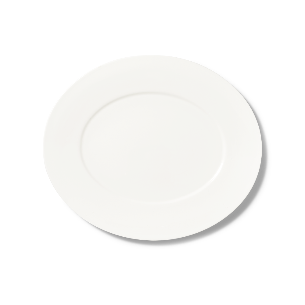 Platte oval 34 cm Fine Bone China Fine Dining Weiss Dibbern