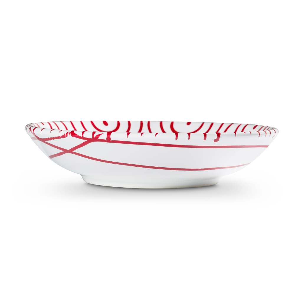 Rotgeflammt, Suppenteller Cup (Ø 20cm) - Gmundner Keramik