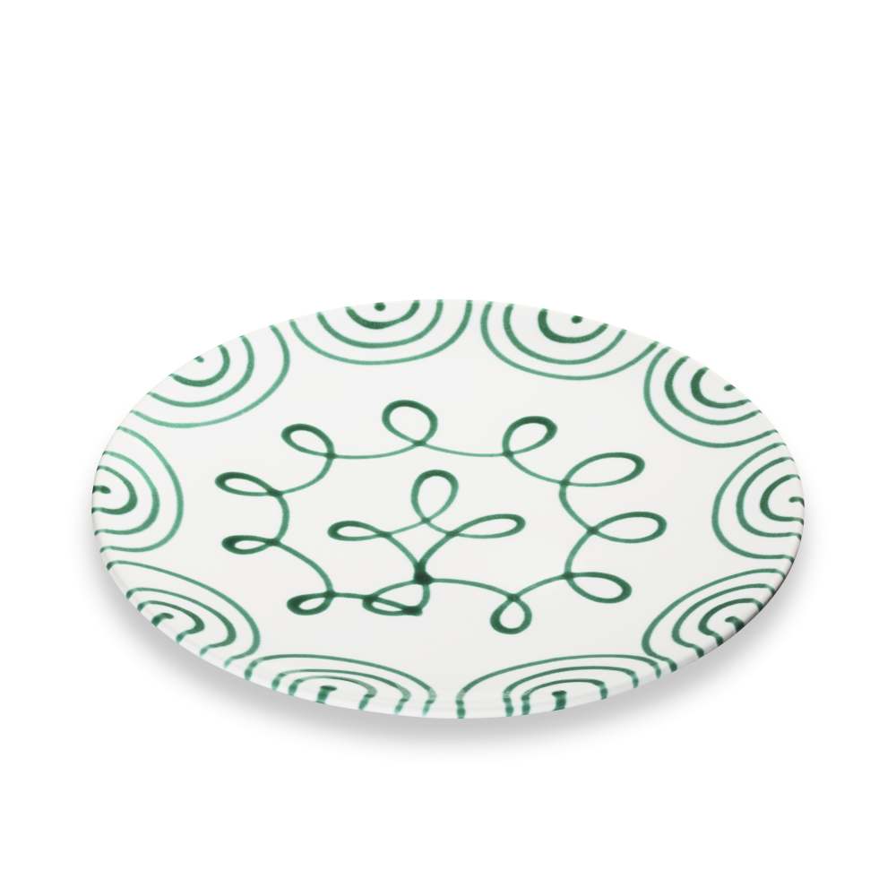 Grüngeflammt, Speiseteller Cup (Ø 28cm) - Gmundner Keramik